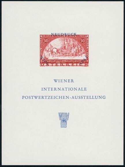 ÖSTERREICH 1965 Gedenkblatt 4 WIPA Wien