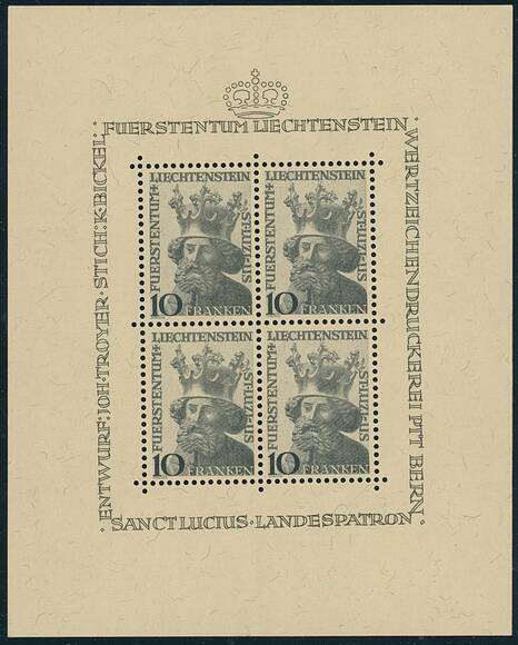 LIECHTENSTEIN 1946 MiNr. 247 Kleinbogen