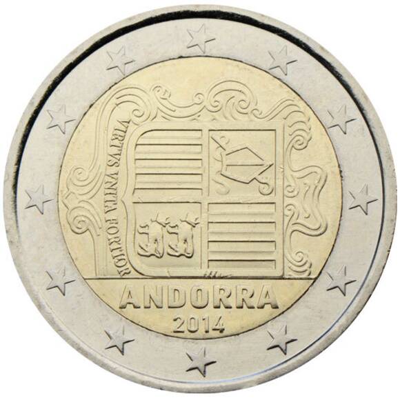 ANDORRA 2014 Kursmünze 2 Euro Erstausgabe