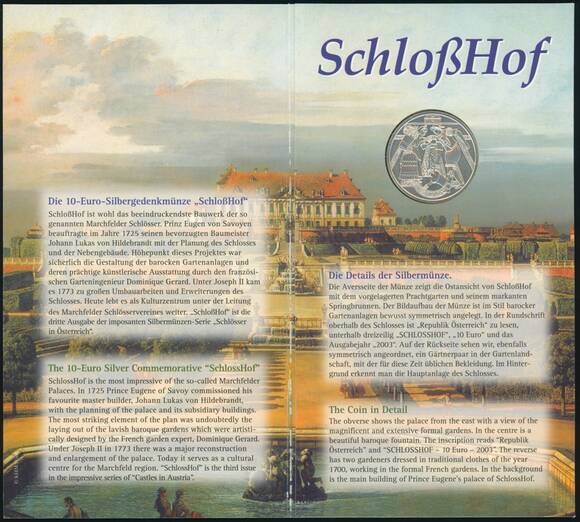 ÖSTERREICH 2003 10 Euro Schloss Hof