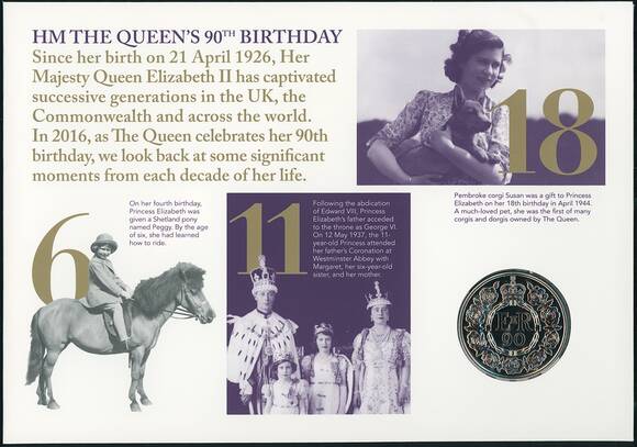 GROSSBRITANNIEN 2016 Numisbrief HM The Queen´s 90th Birthday