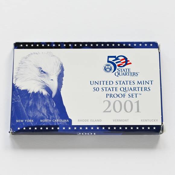 USA 2001 Proof Set 50 State Quarters 5 Münzen