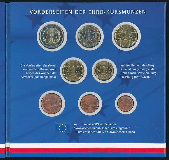 SLOWAKEI 2009 Euro-Kursmünzsatz