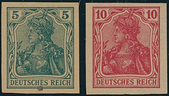 DR 1915 MiNr. 85-86 II V Versuchsdrucke