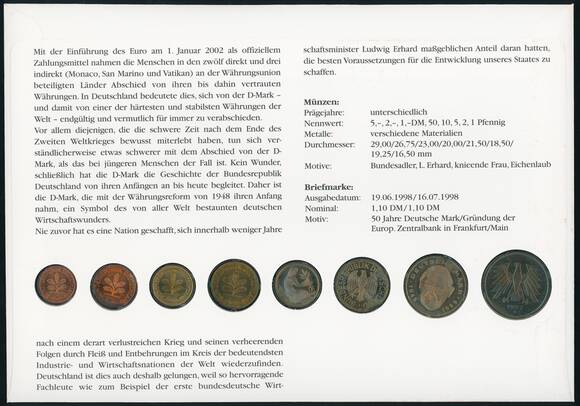 BRD 2002 Numisbrief Abschied von der Deutschen Mark