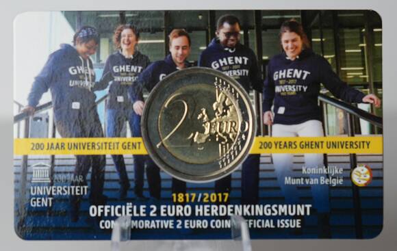 BELGIEN 2 Euro 2017 200 Jahre Universität Gent Coincard