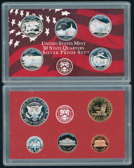 USA 2006 Silver Proof Set 10 Münzen, davon 7 in Silber