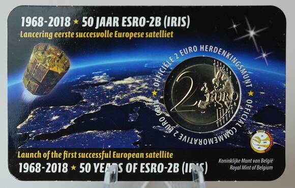 BELGIEN 2 Euro 2018 Satellitenmission Esro Coincard