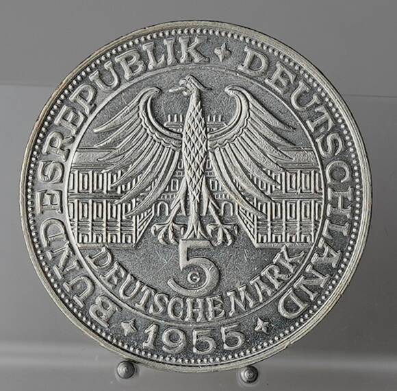 BRD 5 DM Markgraf von Baden 1955 G, Jaeger 390