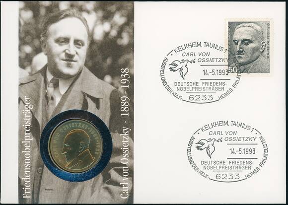 DDR/BRD 1989/1993 Numisbrief Carl von Ossietzky