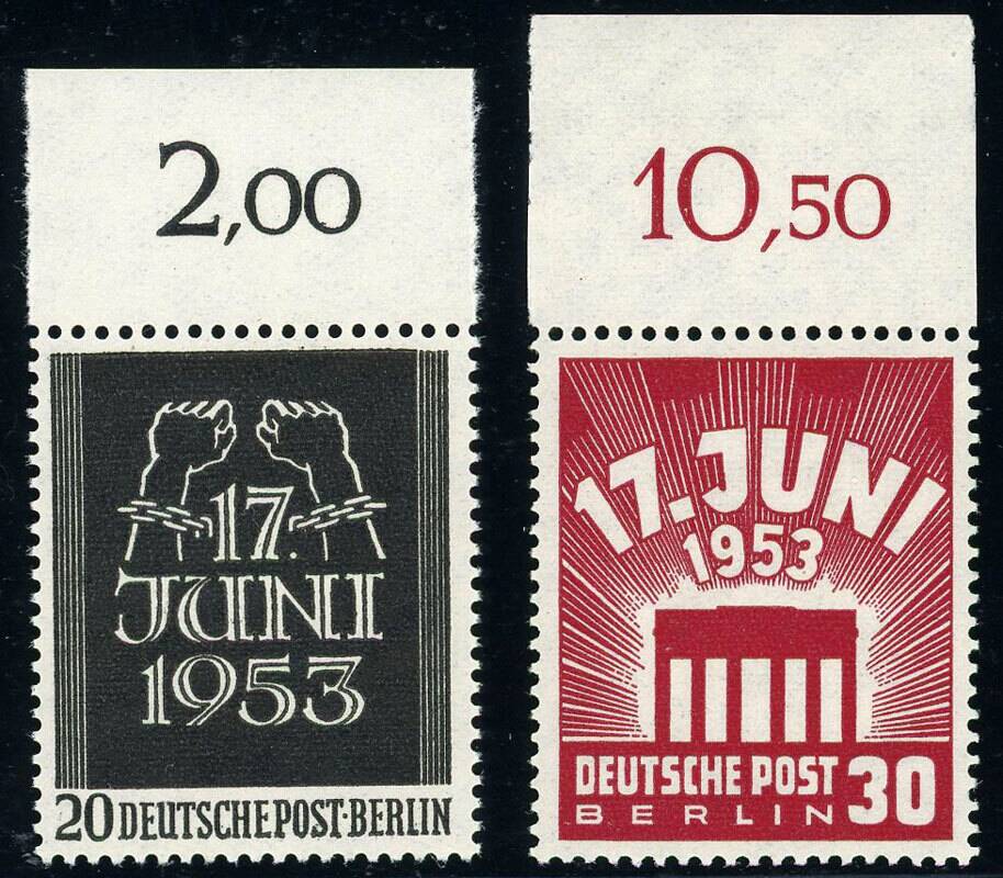 BERLIN 1953 MiNr. 110-111 Oberrand
