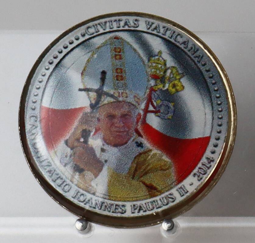 JOHANNES PAUL II. 2 Euro mit Emaille-Auflage