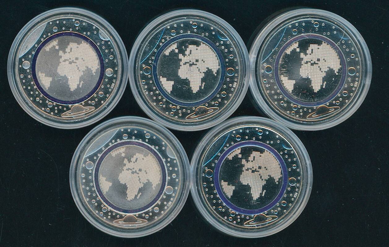 BRD 2016, 5 x 5 Euro Polymer Planet Erde