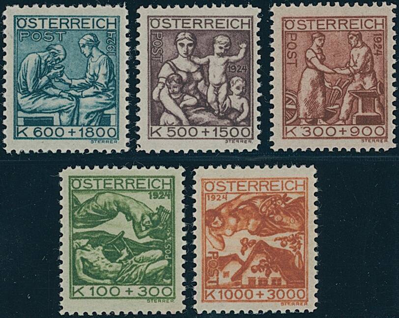 ÖSTERREICH 1924 MiNr. 442-446