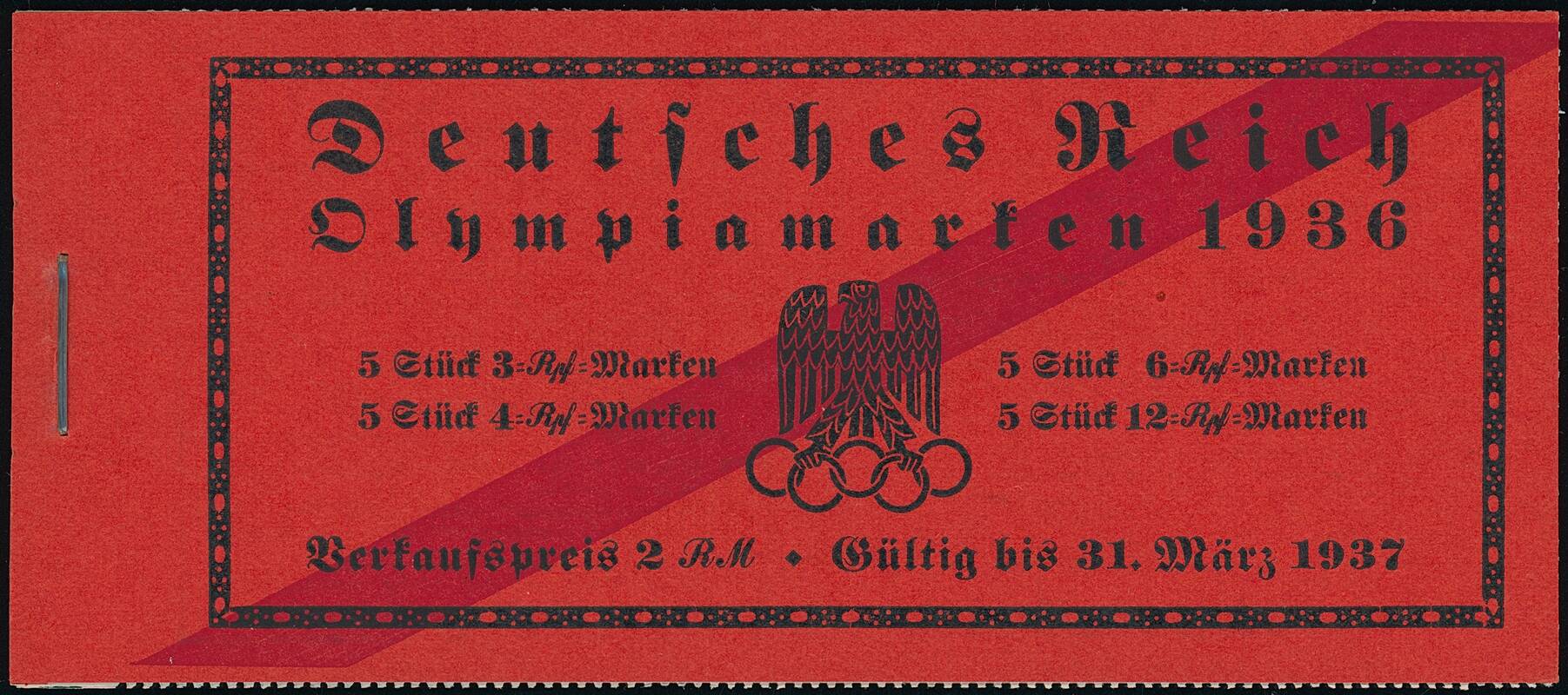 DR 1936 MiNr. MH 42.2.8 Olympische Spiele Berlin