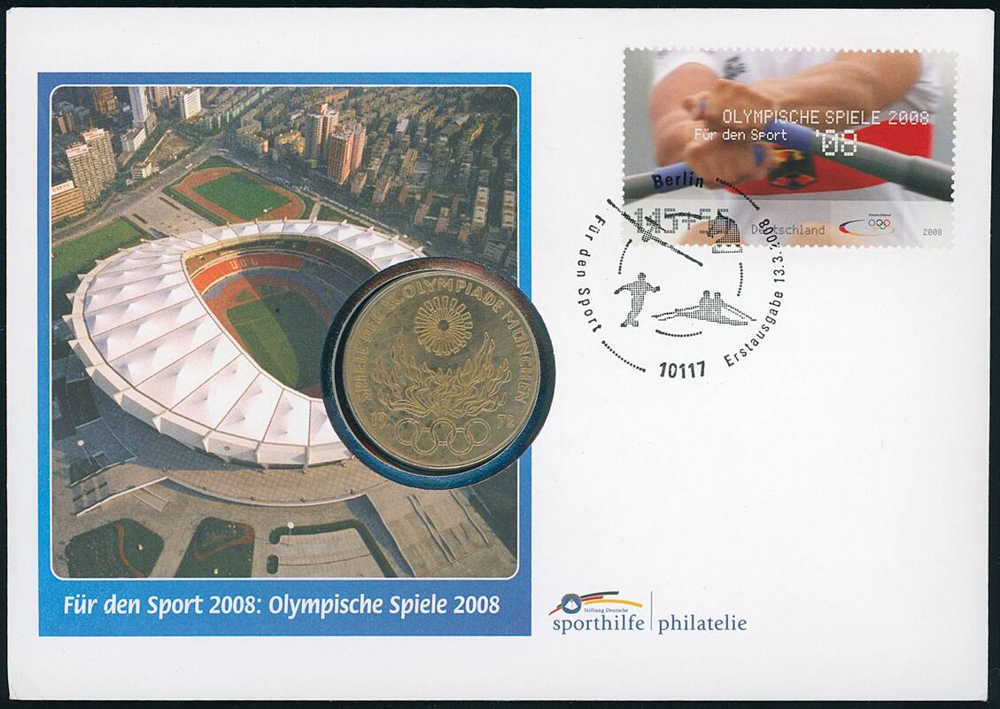 BRD 1972/2008 Numisbrief Für den Sport Olympische Spiele 2008