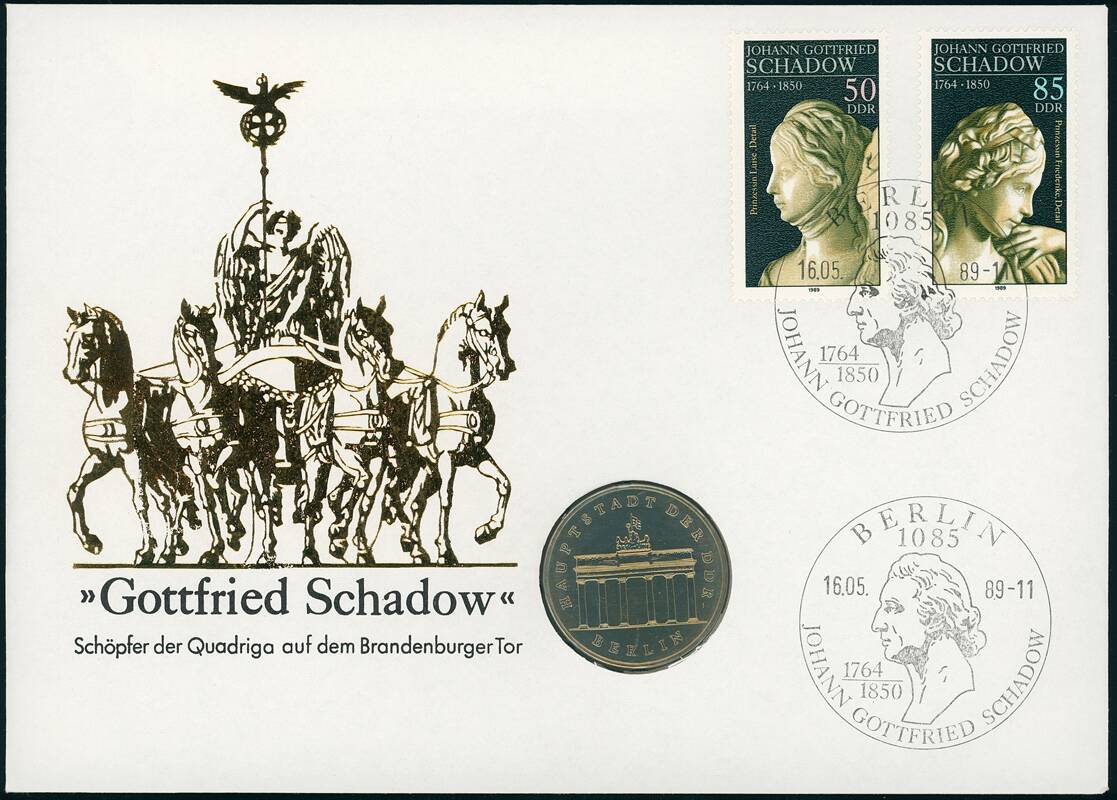 DDR 1988/1989 Numisbrief Gottfried Schadow