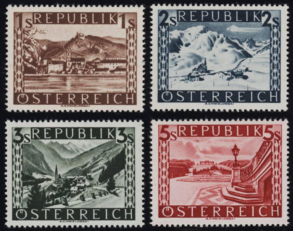 ÖSTERREICH 1945 MiNr. 767-770 II Walzendruck