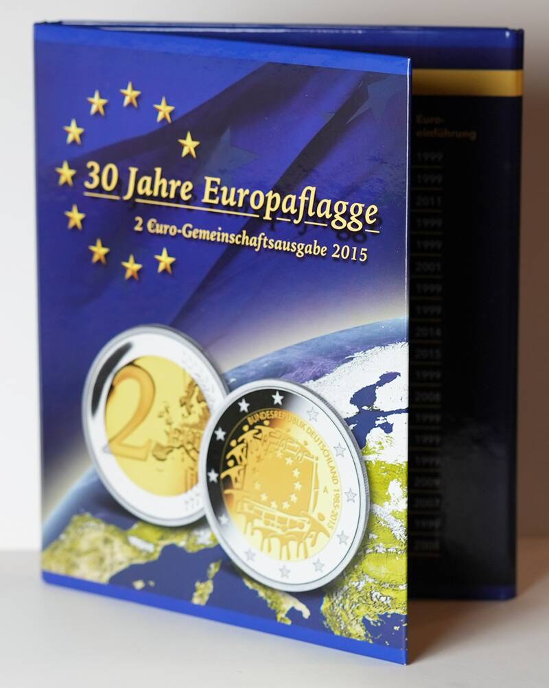 30 JAHRE EUROPAFLAGGE Gemeinschaftsausgabe 2015 mit 19 x 2 Euro komplett