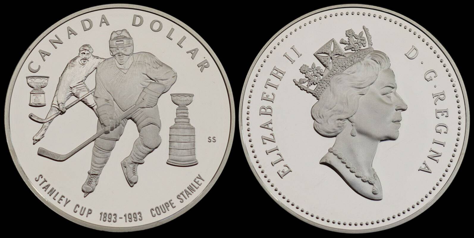 KANADA 1993 1 Silberdollar 100 Jahre Stanley Cup