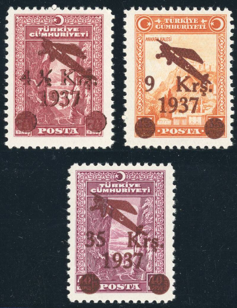 TÜRKEI 1937 MiNr. 1016-18