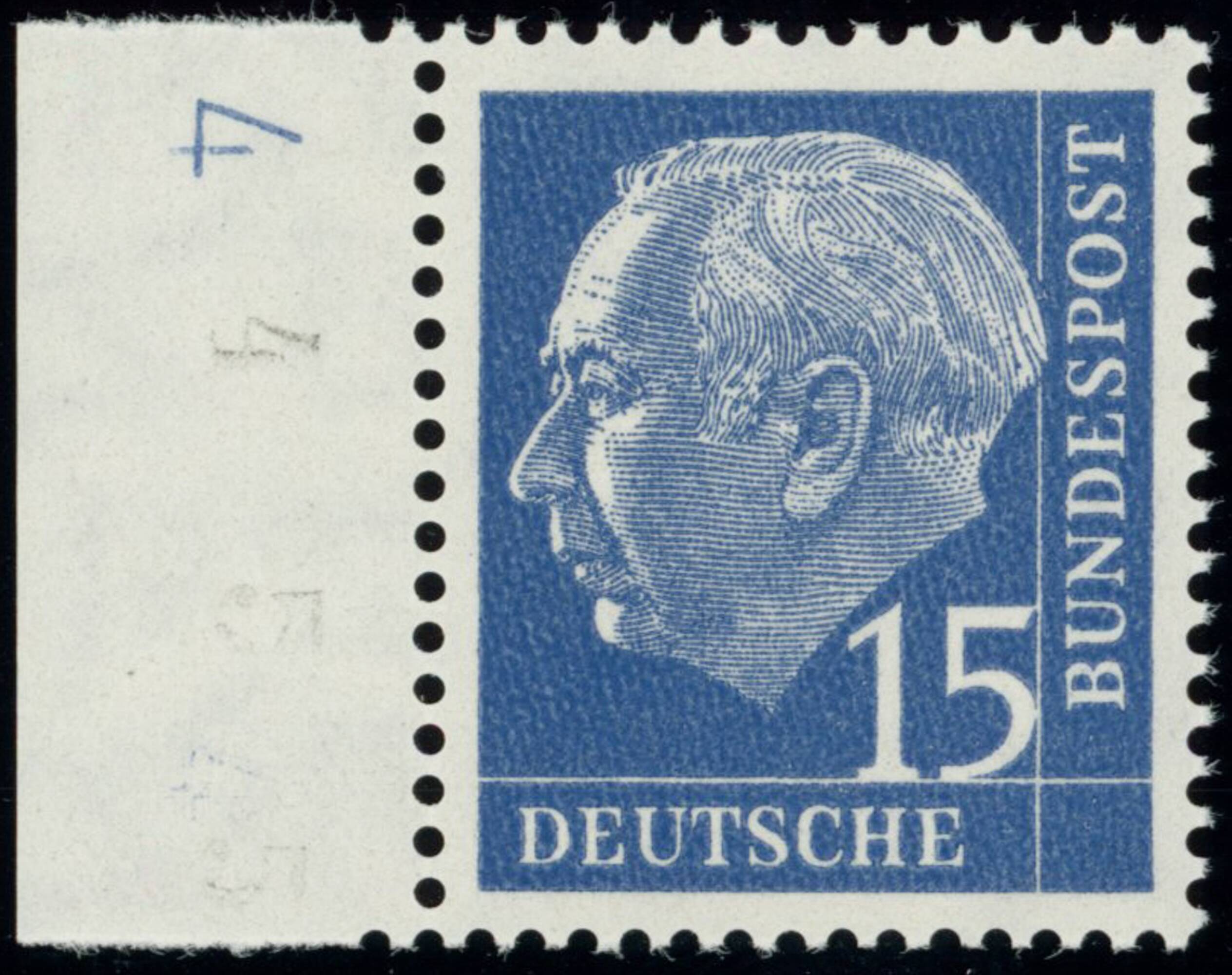 BRD 1954 MiNr. 184 x W DZ Druckerzeichen "4" positiv