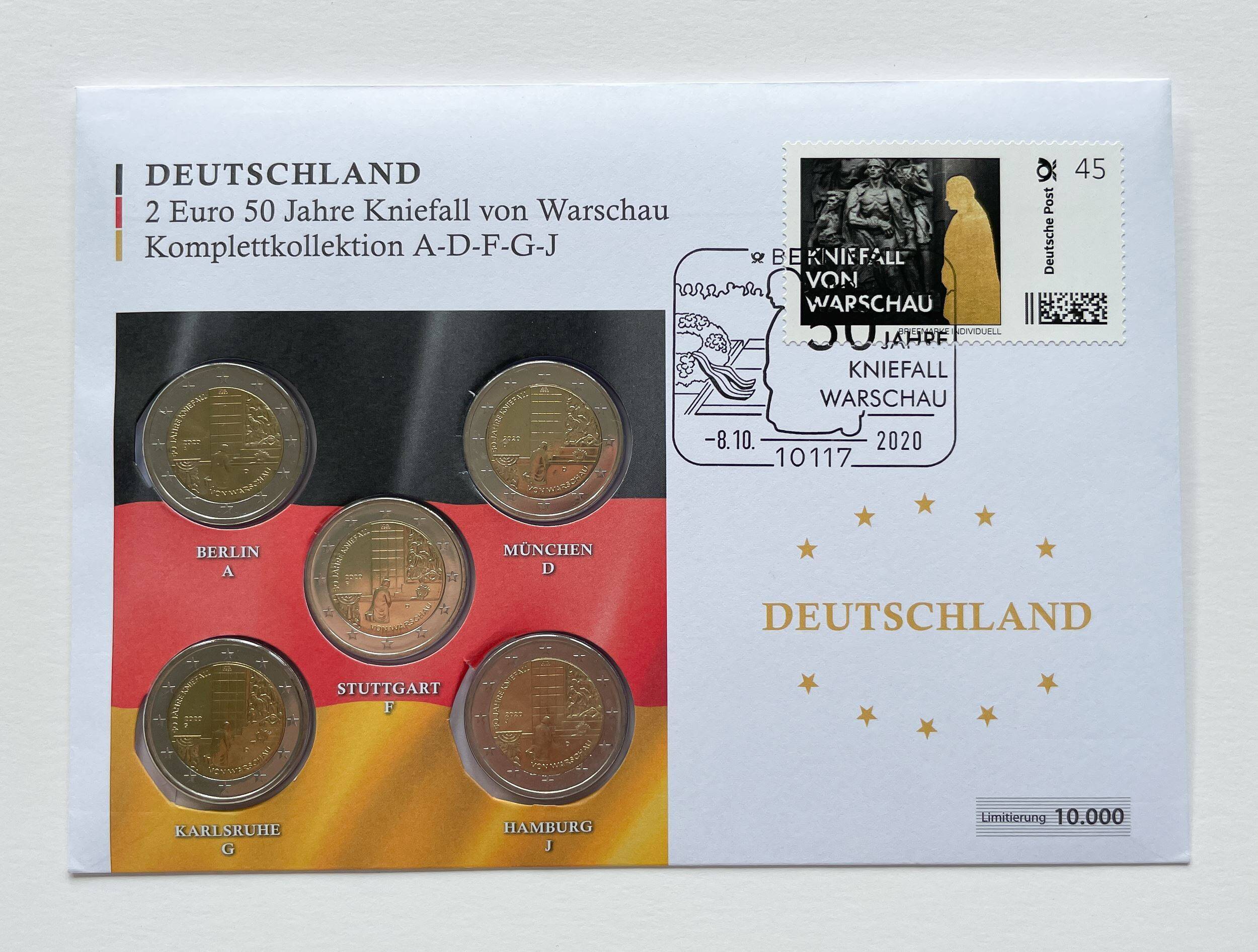 BRD 2020 Numisbrief Kniefall von Warschau