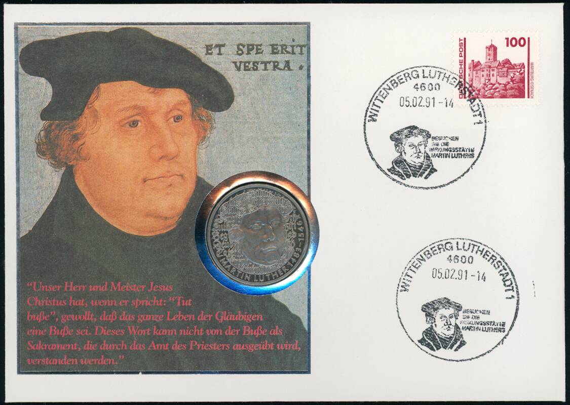 BRD 1983/1991 Numisbrief Martin Luther