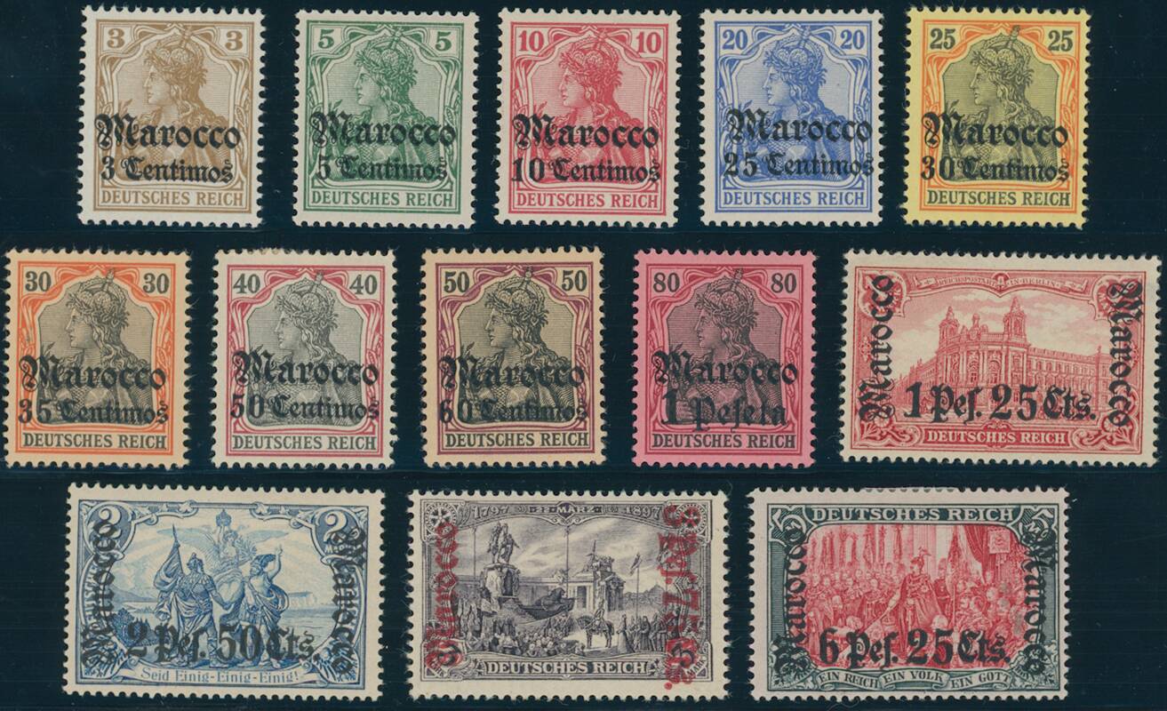 DP MAROKKO 1905 MiNr. 21-33