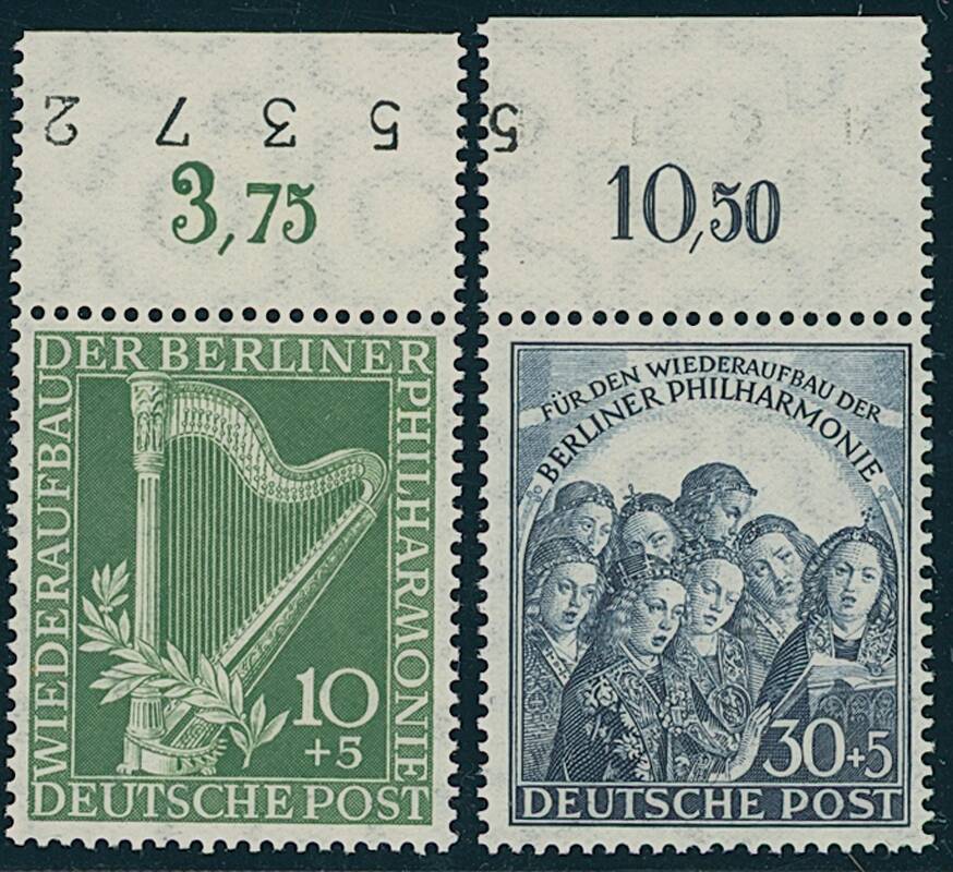 BERLIN 1950 MiNr. 72-73 Oberrand