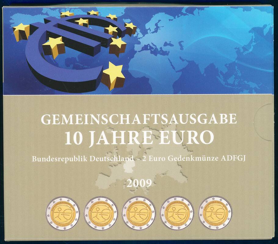 BRD 2009 10 Jahre WWU 5 x 2 Euro