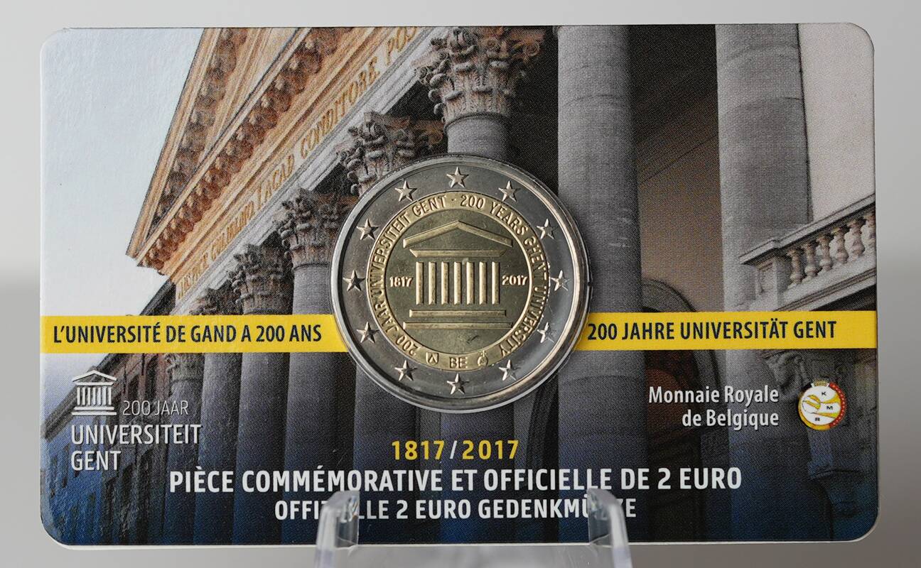 BELGIEN 2 Euro 2017 200 Jahre Universität Gent Coincard