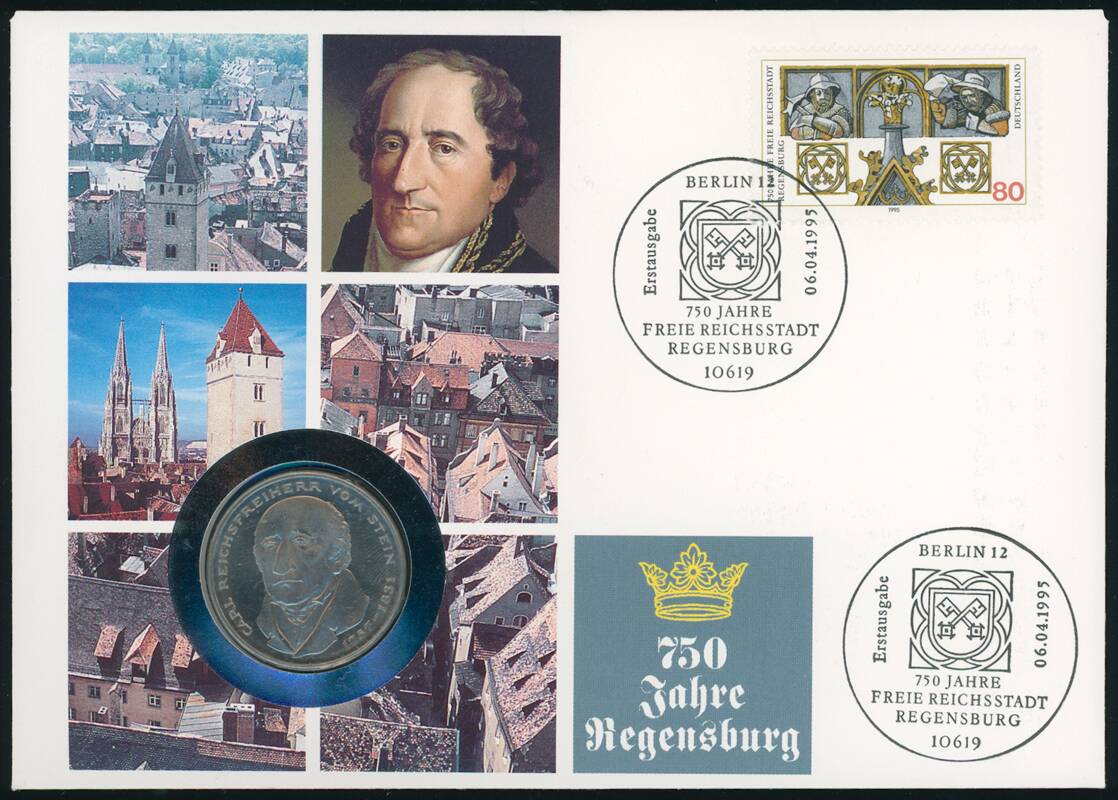 BRD 1981/1995 Numisbrief 750 Jahre Regensburg