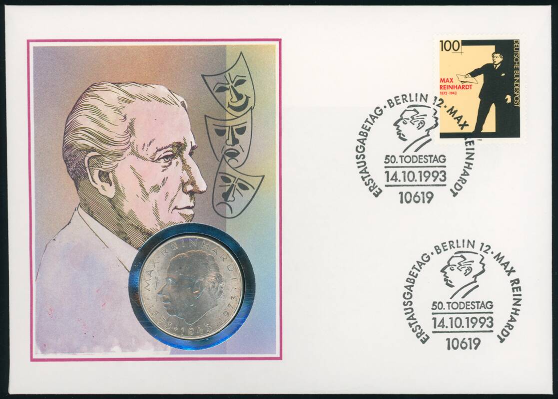 ÖSTERREICH-BRD 1973/1993 Numisbrief Max Reinhardt