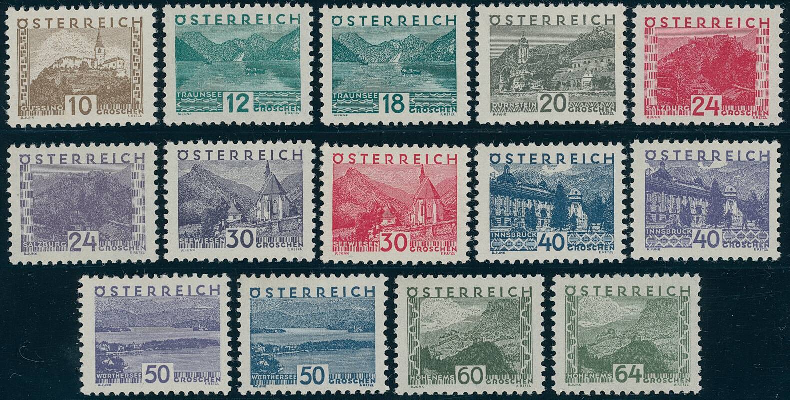 ÖSTERREICH 1932 MiNr. 530-543