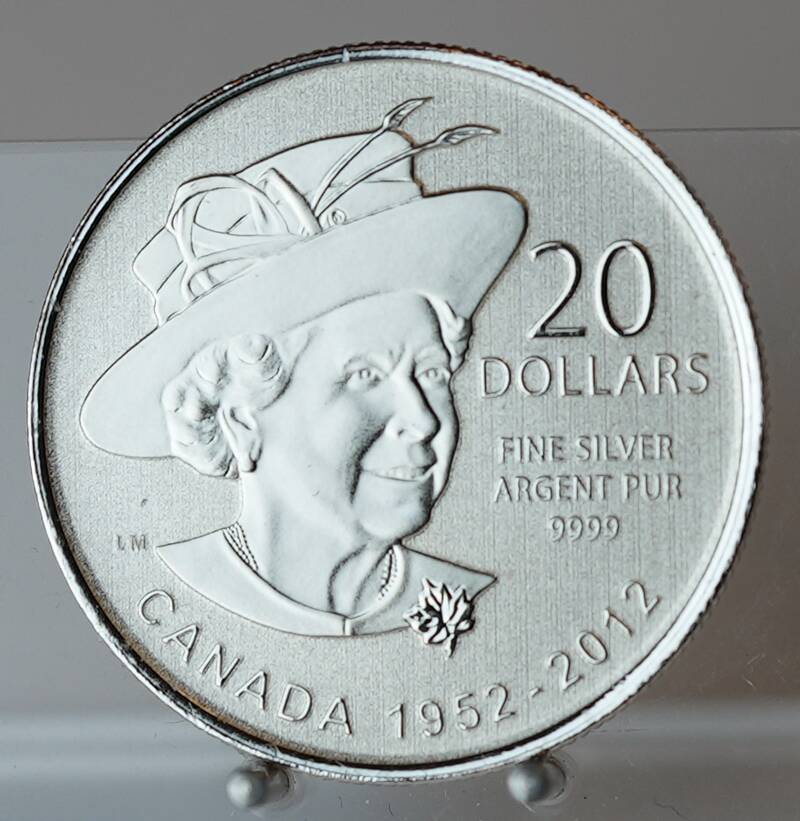 KANADA 20 Dollars Silber 2012 Thronjubiläum Elizabeth II.