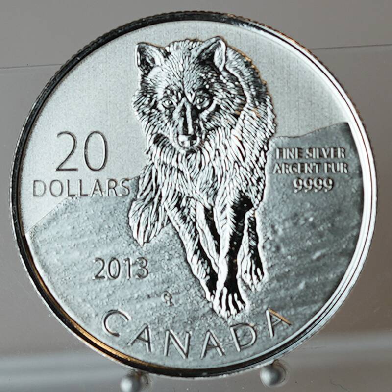 KANADA 20 Dollars Silber 2013 Timberwolf