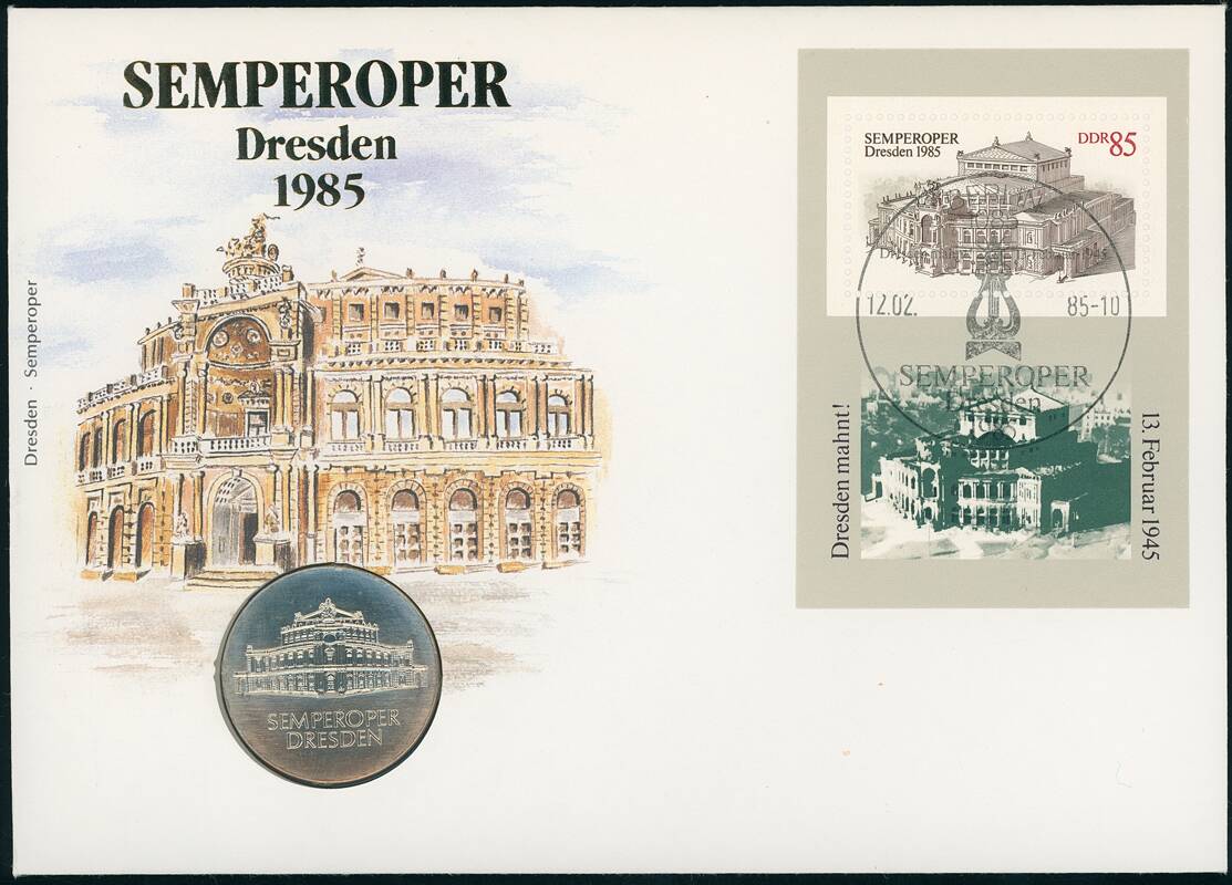 DDR 1985 Numisbrief Semperoper Dresden