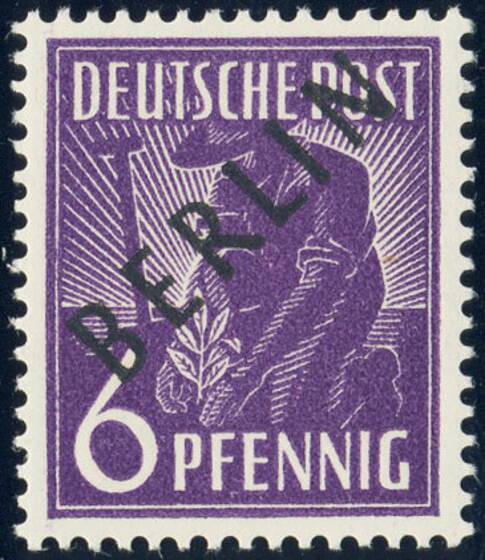 BERLIN 1948 MiNr. 2 x dickes Papier