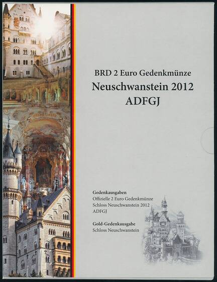 BRD 2012 Serie Bundesländer Bayern 5 x 2 Euro