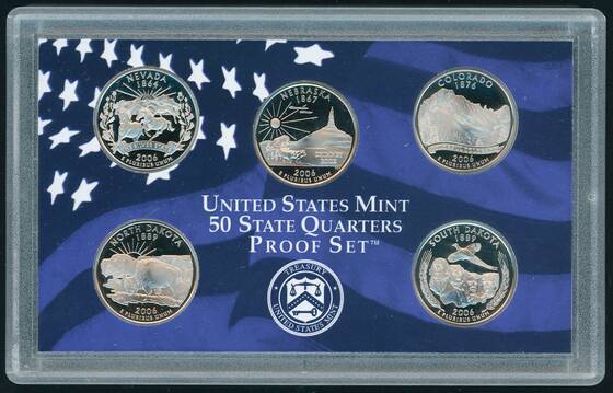 USA 2006 Proof Set 50 State Quarters 5 Münzen