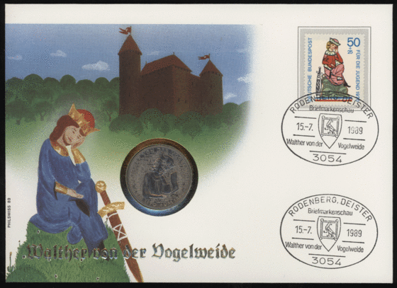 BRD 1980/1989 Numisbrief "Walther von der Vogelweide"