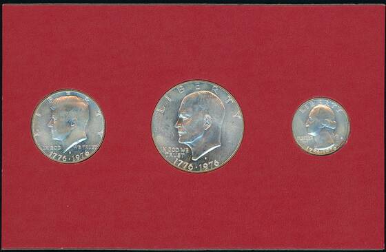 USA 1976 Silber-Set 1776-1976 mit 1/4, 1/2 und 1 Dollar