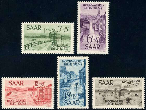 SAARLAND 1948 MiNr. 255-259