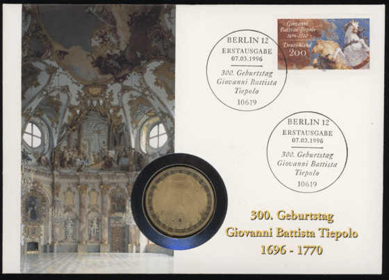 BRD 1978/1996 Numisbrief "300.Geburtstag Giovanni Battista Tiepolo 1696-1770"