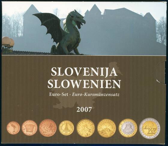 SLOWENIEN 2007 Euro-Kursmünzensatz