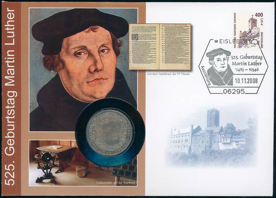 BRD 1983/2008 Numisbrief 525. Geburtstag Martin Luther