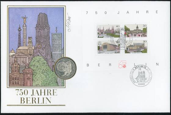 BRD/BERLIN 1987/1987 Numisbrief 750 Jahre Berlin, Großformat