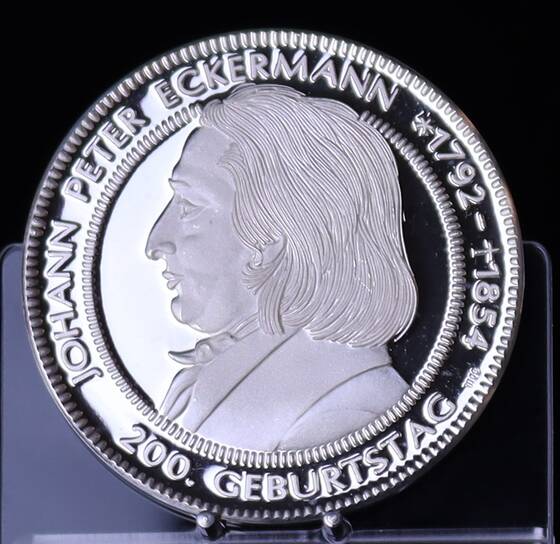 200. GEBURTSTAG JOHANN PETER ECKERMANN Feinsilber-Medaille 1992
