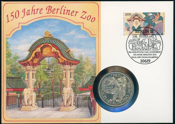 BRD 1987/1994 Numisbrief 150 Jahre Berliner Zoo